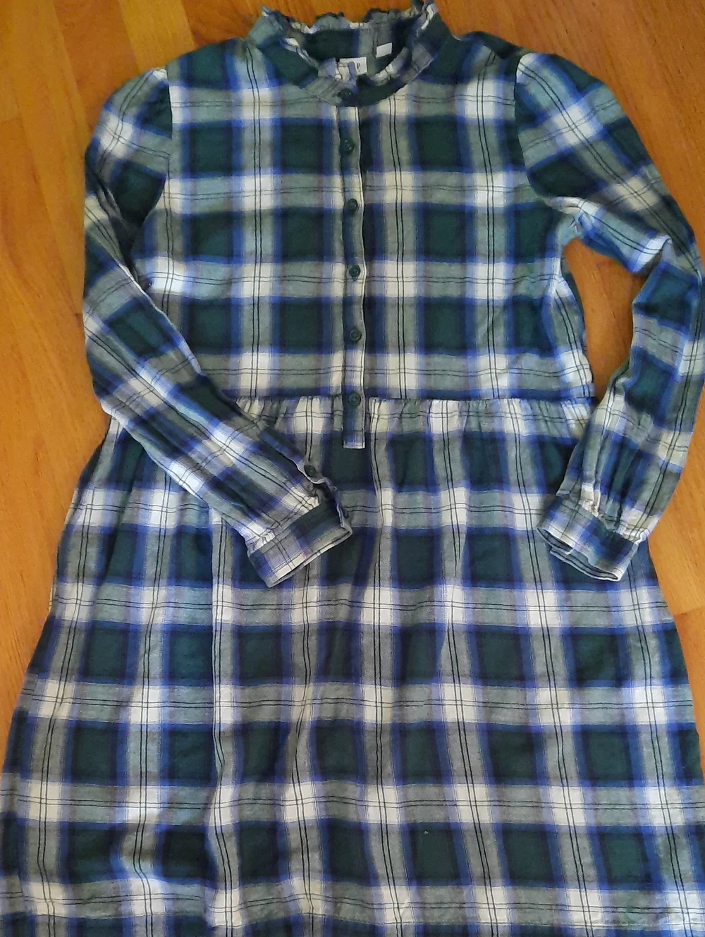XXL 14 16 GAP Plaid Dress in Blue, Green & White Kids Girls Winter Wear Cottage